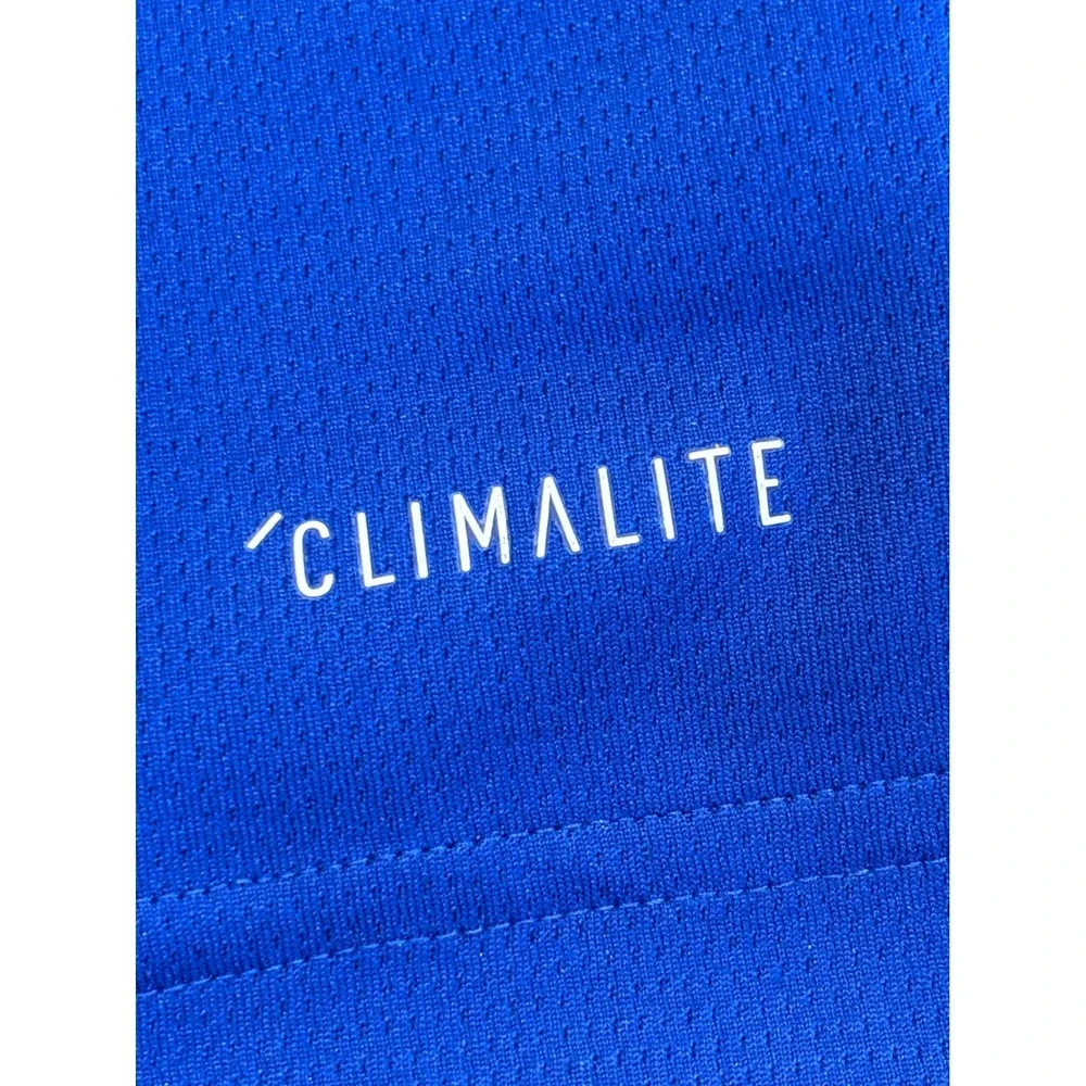 Adidas Mens Blue Climalite Polo Shirt XL Branded Saints Football Short Sleeve